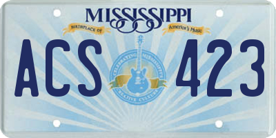 MS license plate ACS423