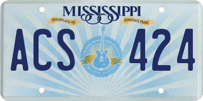 MS license plate ACS424