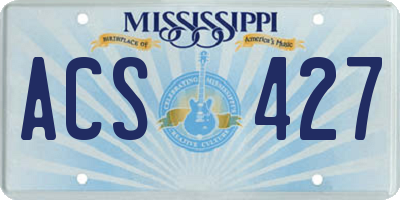 MS license plate ACS427