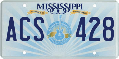 MS license plate ACS428
