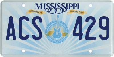 MS license plate ACS429