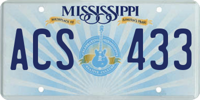 MS license plate ACS433