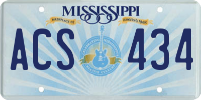 MS license plate ACS434