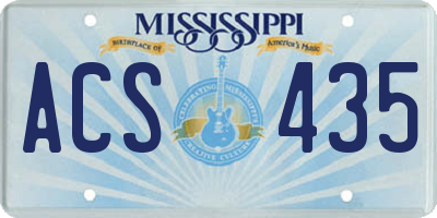 MS license plate ACS435