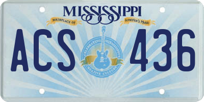 MS license plate ACS436