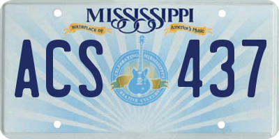 MS license plate ACS437