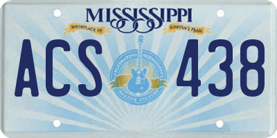 MS license plate ACS438
