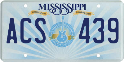 MS license plate ACS439