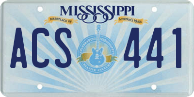 MS license plate ACS441