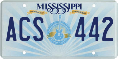MS license plate ACS442