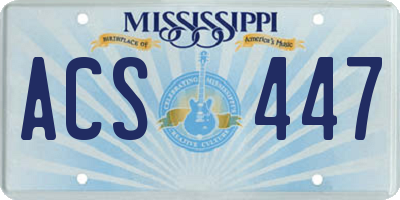 MS license plate ACS447