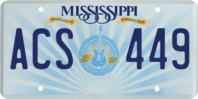 MS license plate ACS449