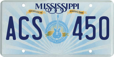 MS license plate ACS450