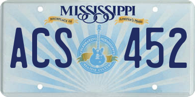 MS license plate ACS452