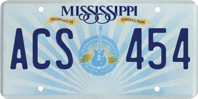 MS license plate ACS454