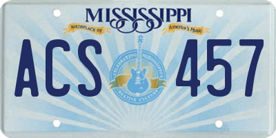 MS license plate ACS457