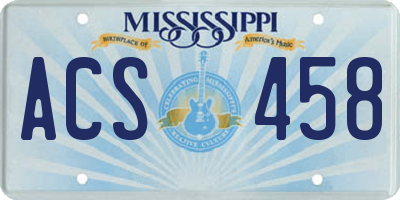 MS license plate ACS458