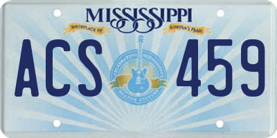 MS license plate ACS459