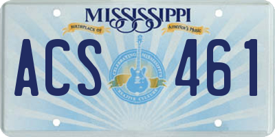 MS license plate ACS461