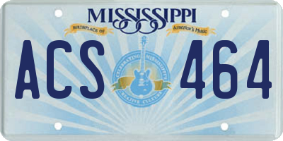 MS license plate ACS464