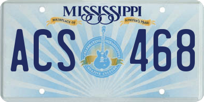 MS license plate ACS468