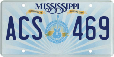 MS license plate ACS469