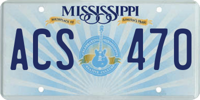 MS license plate ACS470