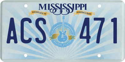 MS license plate ACS471