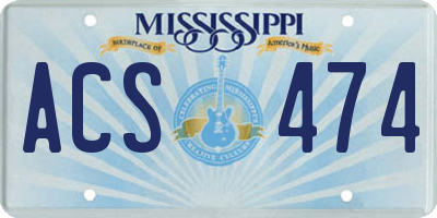 MS license plate ACS474