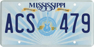 MS license plate ACS479
