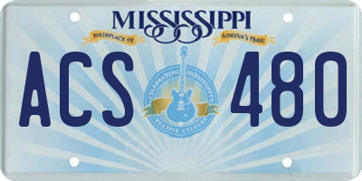 MS license plate ACS480