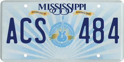MS license plate ACS484