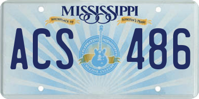 MS license plate ACS486
