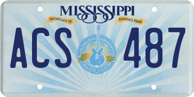 MS license plate ACS487