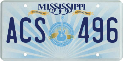 MS license plate ACS496