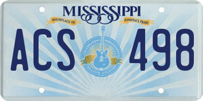 MS license plate ACS498
