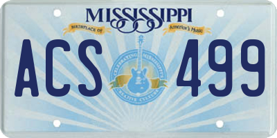 MS license plate ACS499