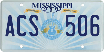 MS license plate ACS506
