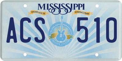 MS license plate ACS510