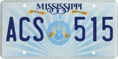 MS license plate ACS515