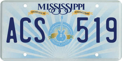 MS license plate ACS519