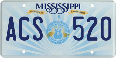 MS license plate ACS520