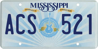 MS license plate ACS521