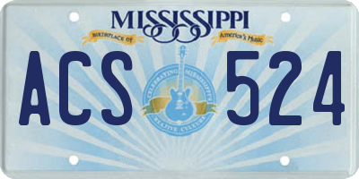 MS license plate ACS524