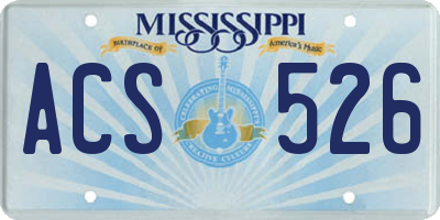 MS license plate ACS526