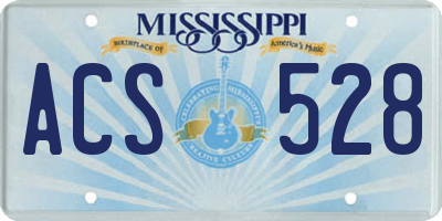 MS license plate ACS528