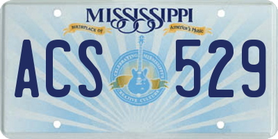 MS license plate ACS529