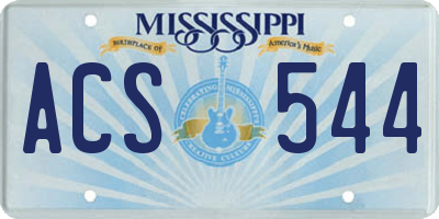 MS license plate ACS544