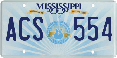 MS license plate ACS554