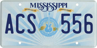 MS license plate ACS556